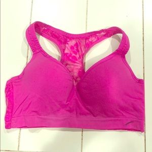 LA Gear Hot Pink & Lace Sports Bra M